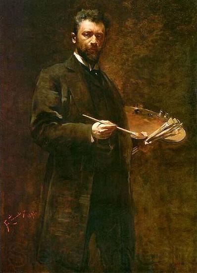 Franciszek zmurko Self-portrait with a palette.